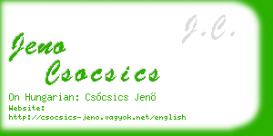jeno csocsics business card
