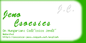 jeno csocsics business card